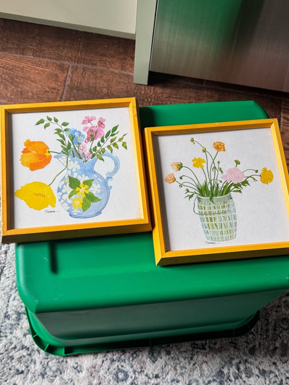 Vintage Set of Floral Prints by Sandra